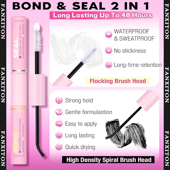 Natural Lash Cluster Kit Thick Eye Lash Clusters Natural Look 30D+40D D 8-16mm Lash Extension Kit Wispy Eyelash Clusters Volume Individual Lashes with Lash Bond and Seal and Tweezers