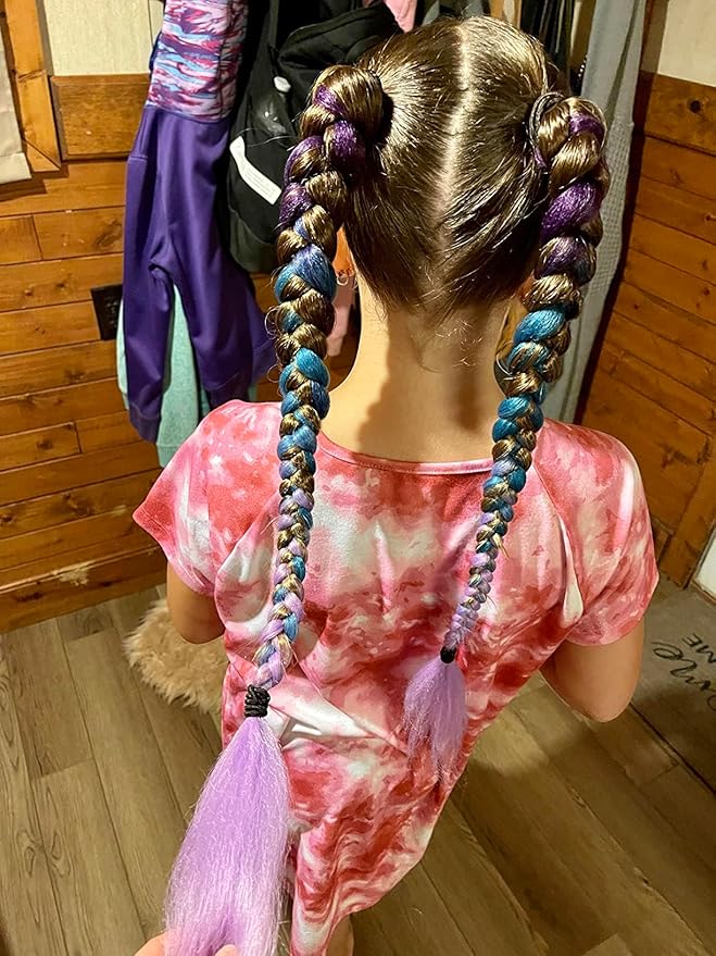 Ombre Braiding hair synthetic Crochet braids twist 24inch 5pcs/lot 100g Ombre two three tone Jumbo braid hair extensions Dreadlocks (Purple-Blue-Lavender)