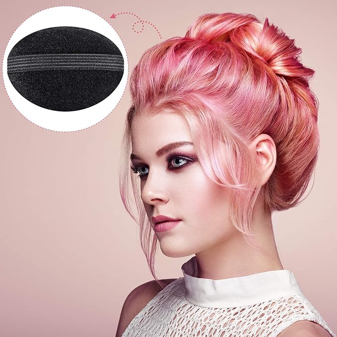 Bump It Up Volume Hair Base Set - Sponge Styling Insert, Braid Tool, Comb Clip, Bun Pad Accessories for Women Girls DIY Hairstyles (14)