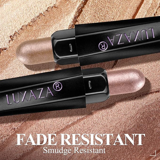 Neutral Eyeshadow Stick Makeup Set, Metallic Shimmer Matte Cream Eye Shadow Eyeliner Brightener Pencil Crayon - PINK OCEAN