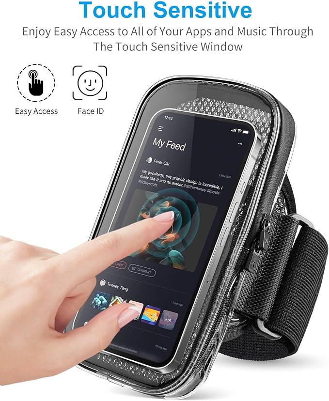 Phone Holder for Running, Arm Band for Phone for Running, Running Essentials for Women and Men, Arm Band Gear with Keycard Pocket for iPhone 15 14 13 12 11 Pro Max Plus Pixel Up to 6.9''