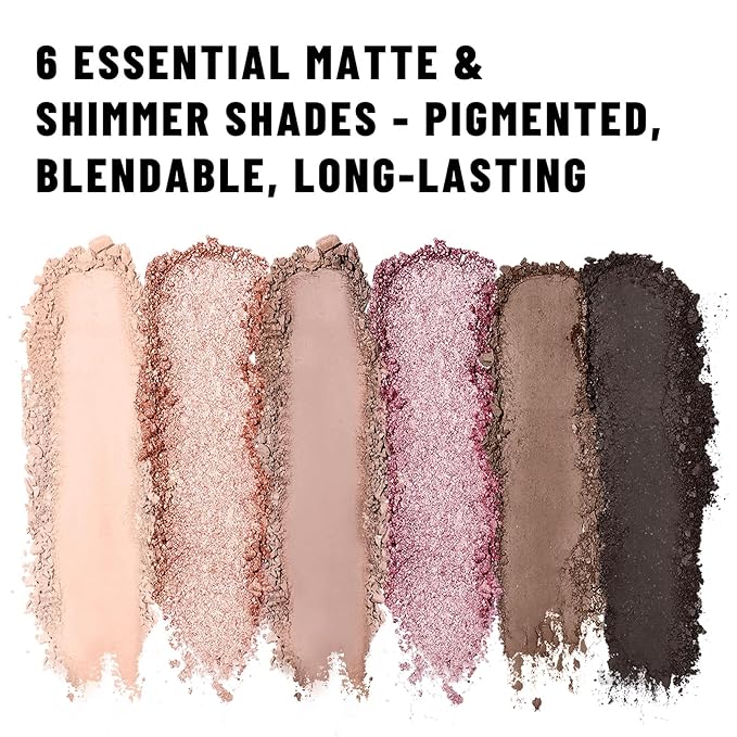 6 Colors Mini Naked Eyeshadow Makeup Palette Rosy Neutral Nude Eye Shadow Shimmer & Matte Make Up Pallet with Mirror Highly Pigmented Long Lasting Waterproof Travel Size Gift Kit 02
