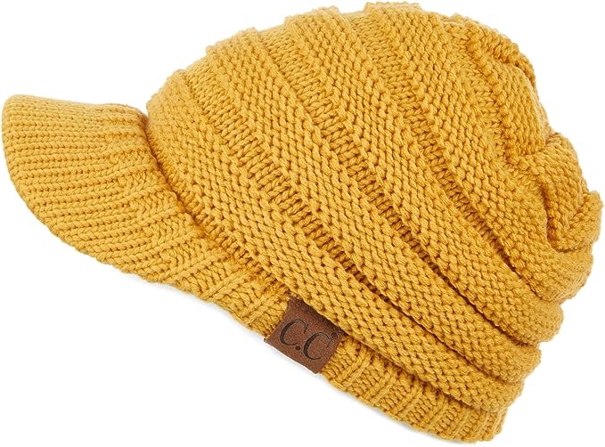 C.C Hatsandscarf Exclusives Women's Ribbed Knit Hat with Brim (YJ-131)(YJ-2023)