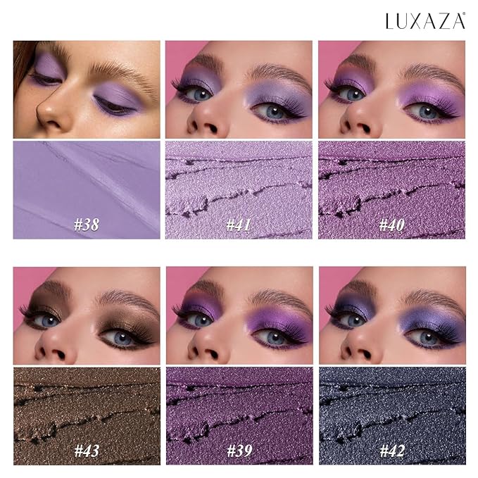 Neutral Eyeshadow Stick Makeup Set, Purple Metallic Shimmer Matte Cream Eye Shadow Eyeliner Brightener Pencil Crayon - LAVENDER