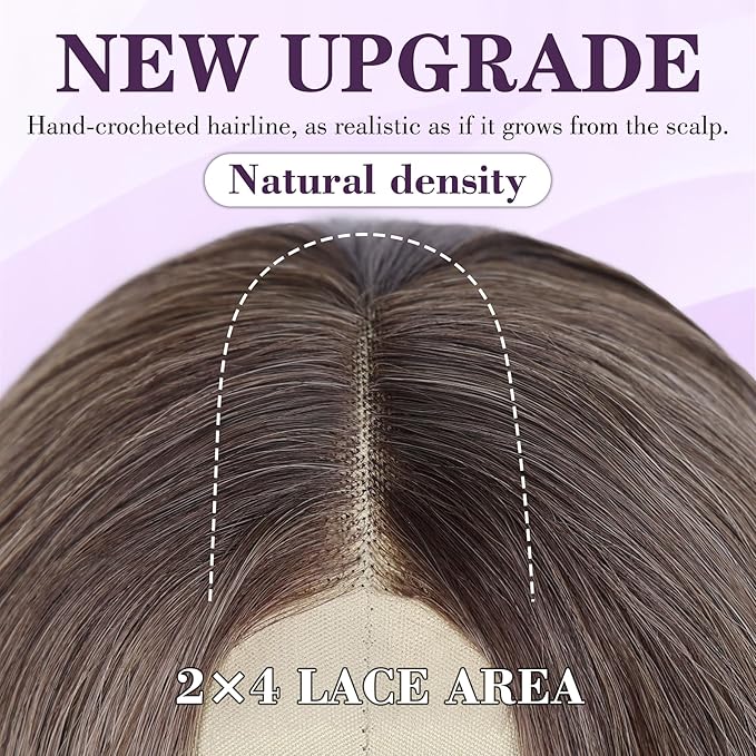 NAYOO Long Ombre Dirty Blonde Wavy Wig for Women 26 Inch Middle Part Lace Hairline Curly Wavy Wig Natural Looking Synthetic Heat Resistant Fiber Wig for Daily Party Use
