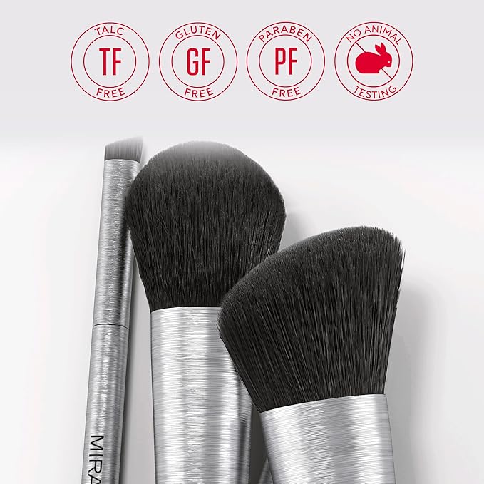 Mirabella Blending Eyeshadow Brush, Premium Professional Makeup Brush Collection, Cruelty-Free Synthetic Bristle Brush with Hand-Sculpted Brushed Aluminum Handle, Luxury Blending Brush for Makeup