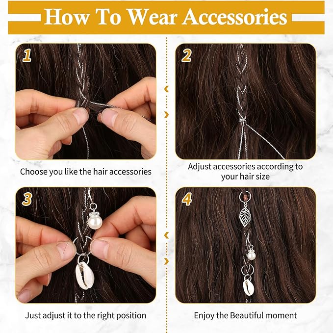 Lucomb 259 Pcs Hair Jewelry, Hair Accessories for Braids Silver Loc Jewelry for Hair Dreadlocks Braid Jewelry Hair Cuffs Clips Dreadlock Accessories for Women's Hair Charms Rings Decoration