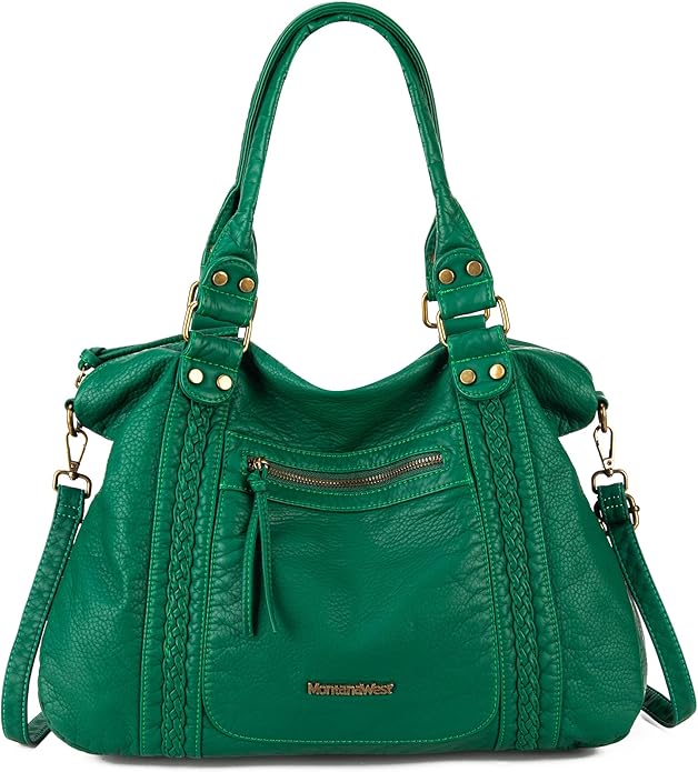 Montana West Washed Leather Hobo Bags for Women Roomy Handbags with Crossbody Strap