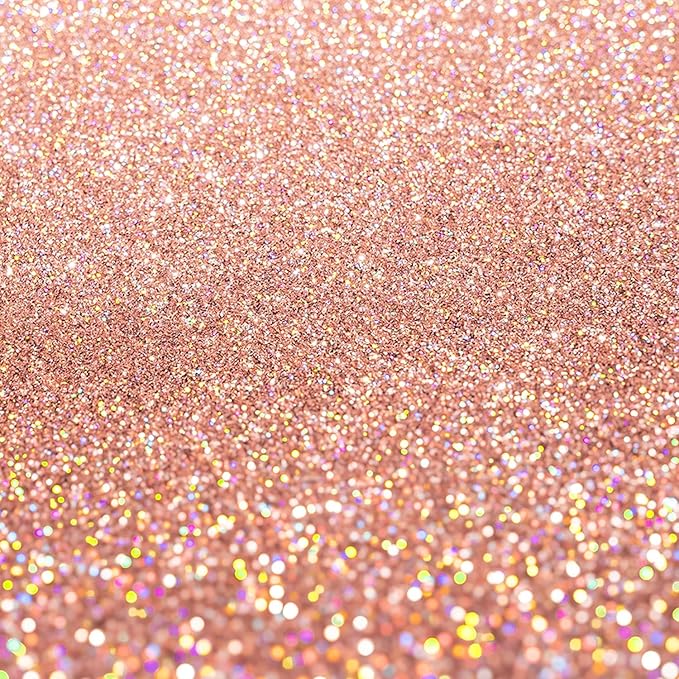 Hemway Premium Multi Purpose Glitter Dust Powder 100g / 3.5oz Arts & Crafts Wine Glass Decoration Weddings Cards Flowers Cosmetic Face Eye Body Nails Skin Hair (Rose Gold Holographic)