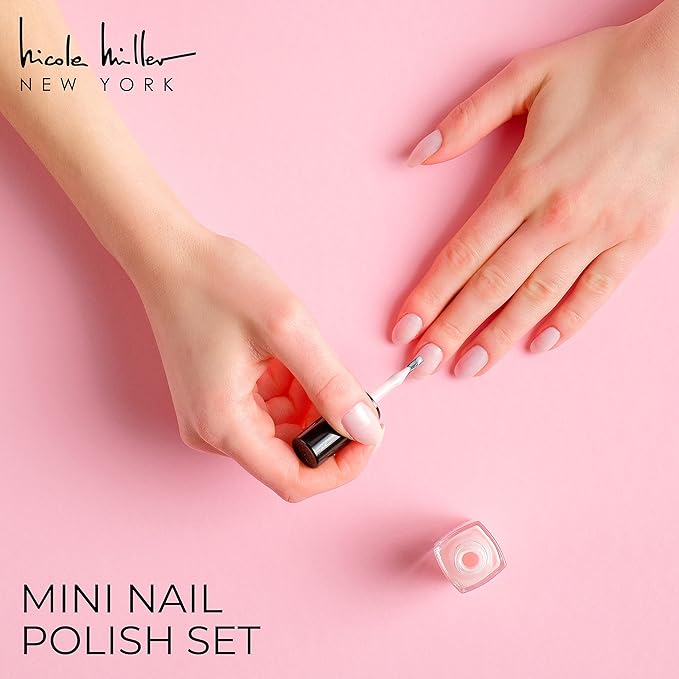 Nicole Miller Mini Nail Polish Set – Glossy, Vibrant Colors for Fingernails & Toenails, Floral Collection