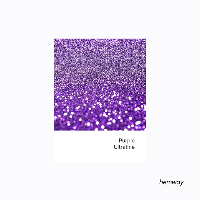 Hemway Premium Ultra Sparkle Glitter Multi Purpose Metallic Flake for Nail Art, Cosmetic Graded, Makeup, Festival, Party, Hair, Body and Eyes 100g / 3.5oz - Purple