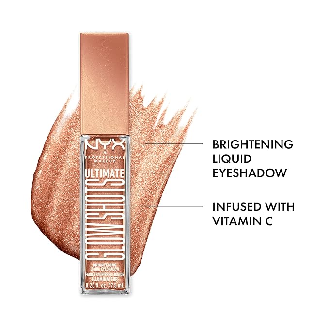 NYX PROFESSIONAL MAKEUP Ultimate Glow Shots, Liquid Eyeshadow, Long-Lasting Shimmer Eye Shadow with Vitamin C - Twisted Tangerine