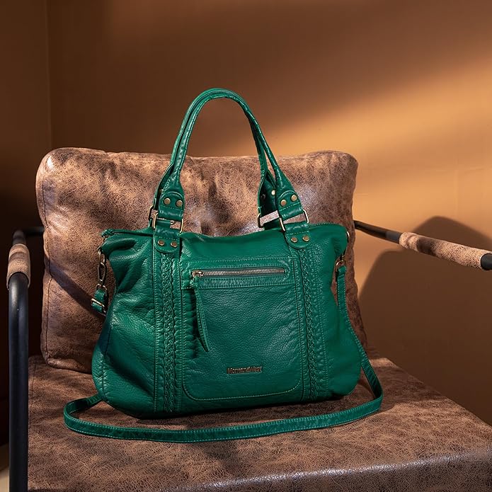 Montana West Washed Leather Hobo Bags for Women Roomy Handbags with Crossbody Strap