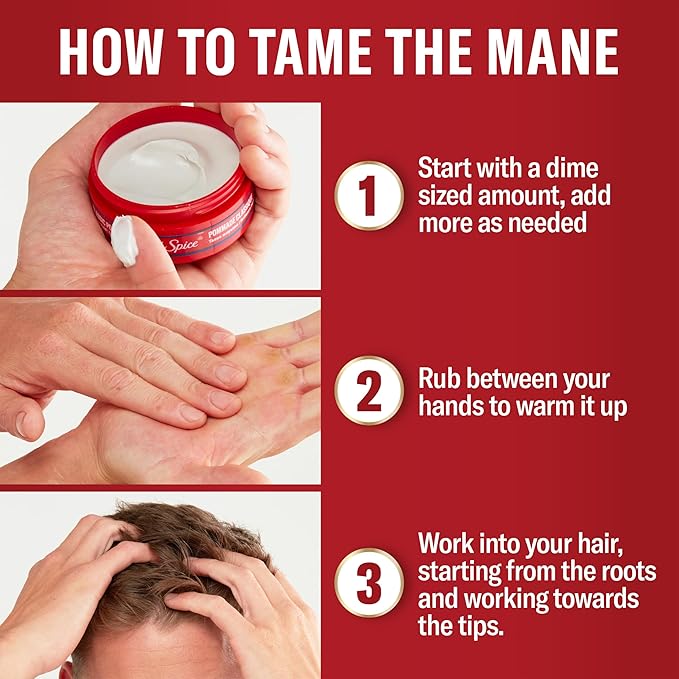 Old Spice No Crunch Crème, Hair Styling Crème for Men, Low Hold with Low Shine, 2.22 oz