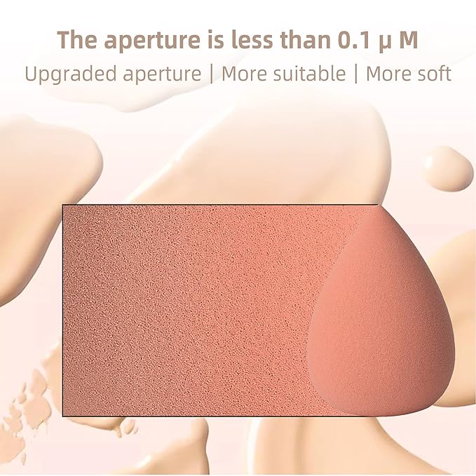 COSTICA Makeup Sponge, 4 Pcs Beauty Blender for Foundation Blending Sponge, Pink Makeup Blender with Storage Box, Flawless for Liquid Cream and Powder