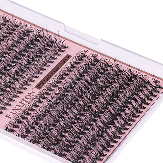 Natural DIY Lash Extension Kit Wispy Lash Clusters D Individual Lashes 20D+30D 280Pcs Lash Clusters Kit 8-16mm Eyelash Extension Kit by FANXITON