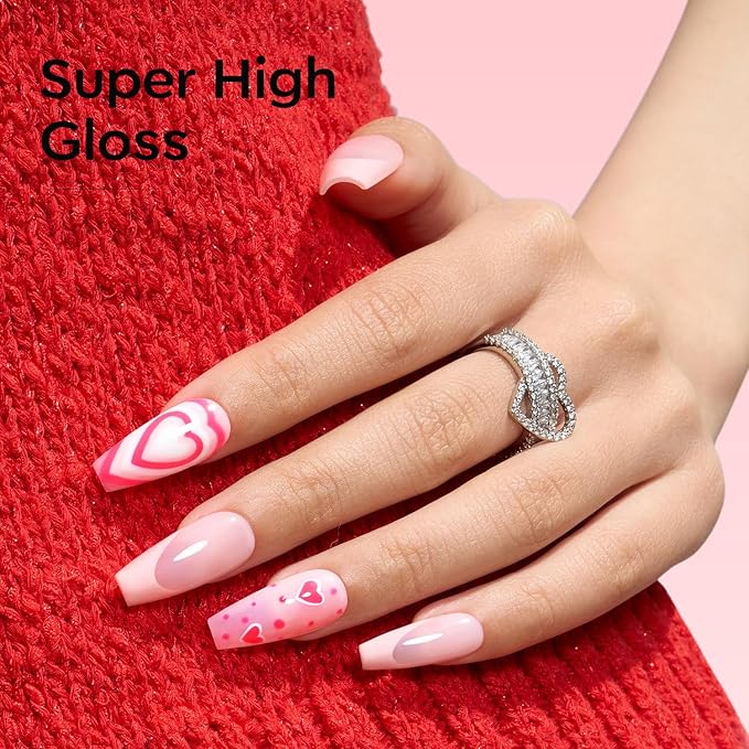 modelones Gel Nail Polish Set 2 PCS 15 ML Pink Gel Polish Hot Pink Tones Light Pink Shades Gel Nail Polish Soak Off UV Spring Nail Art DIY Manicure At Home For Women Girls