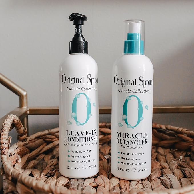 Original Sprout Miracle Detangler Spray, Lightweight Non-Greasy Leave-In Conditioner Spray for All Hair Types, Smooths, Softens & Detangles, Vegan, Cruelty-Free, Safe for Kids & Adults, 12 fl oz