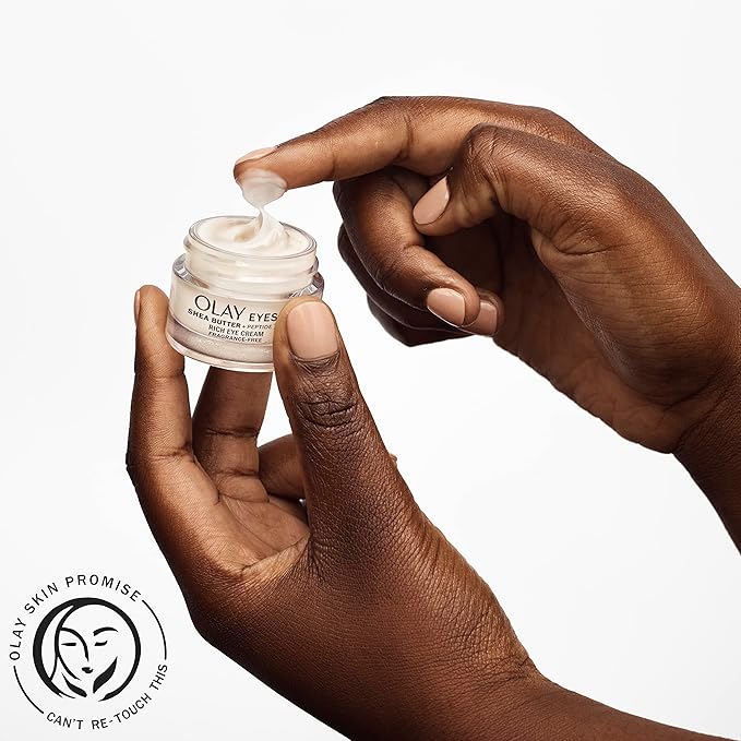 Olay Eyes Shea Butter+Peptide 24 Rich Eye Cream, Fragrance Free, 0.5 oz. (Pack of 2)