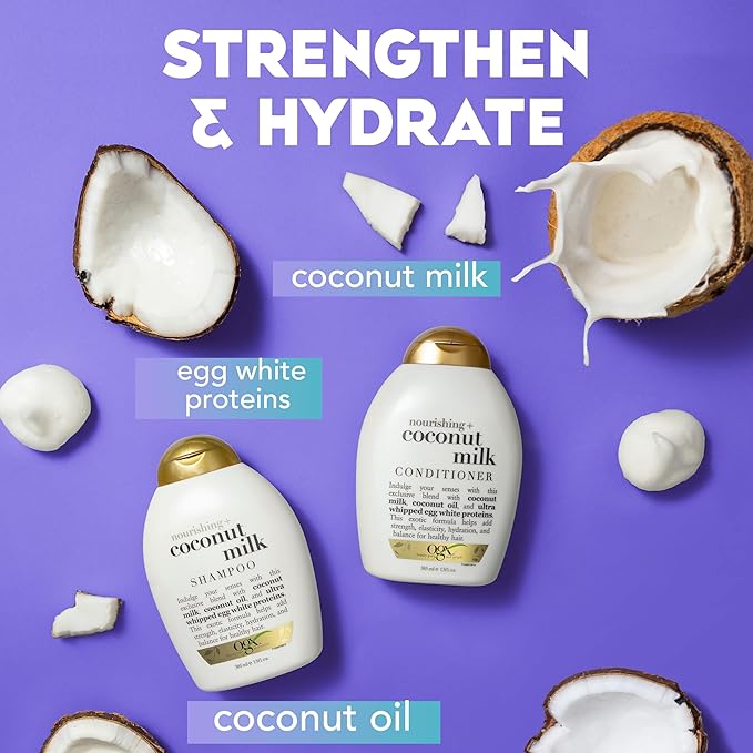 OGX Nourishing + Coconut Milk Conditioner, 3 Ounce Trial Size (Pack of 2)
