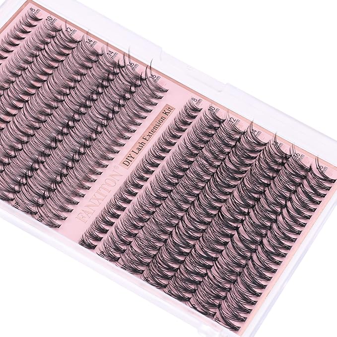 Natural DIY Lash Extension Kit Wispy Lash Clusters D Individual Lashes 20D+30D 280Pcs Lash Clusters Kit 8-16mm Eyelash Extension Kit by FANXITON