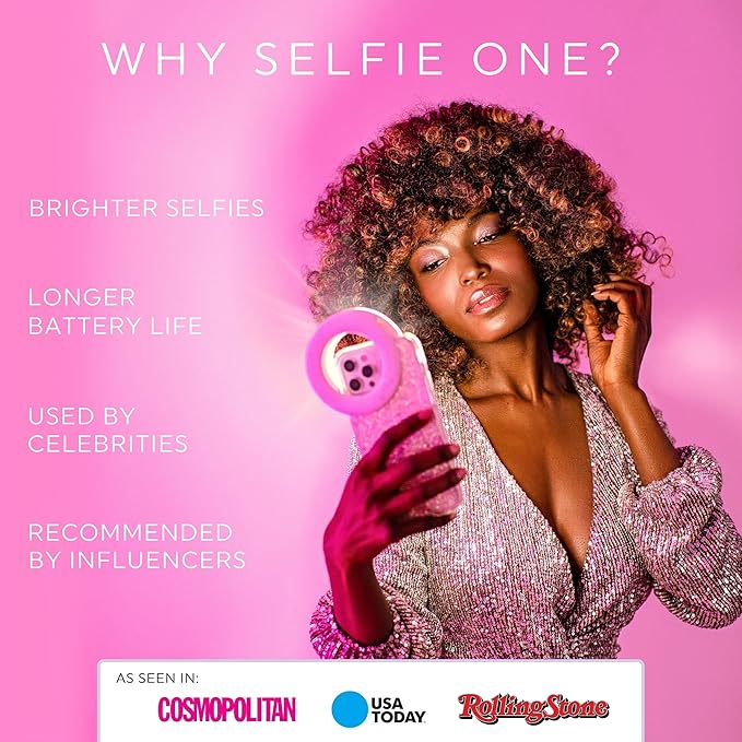 Selfie One - Ring Light for Phone, iPhone, Android or Laptop | 3 Adjustable Light Modes | Rechargeable Batteries | Clip On Design | Perfect for Beauty, Influencers, Creators