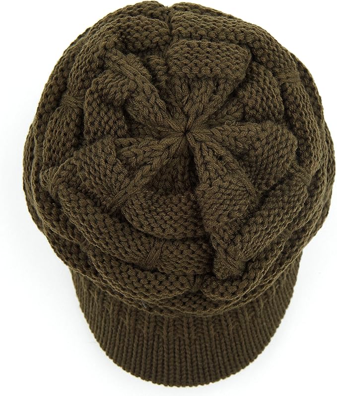 C.C Hatsandscarf Exclusives Women's Ribbed Knit Hat with Brim (YJ-131)(YJ-2023)