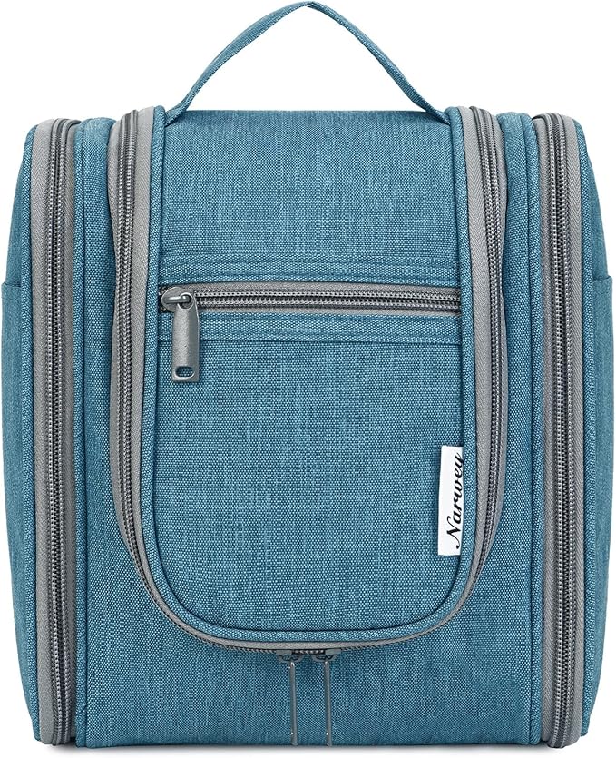 Narwey Small Hanging Travel Toiletry Bag Cosmetic Make up Organizer for Women and Men (Medium, Navy Blue)