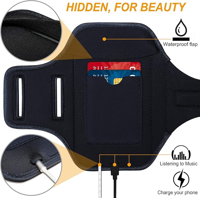Armband for Samsung Galaxy S25/S24/S23/S22/S21/S20/S10/S9/S8 up to 6.2",Water Resistant Running Exercise Gym Bag with Card Slot and Key Holder (Purple)