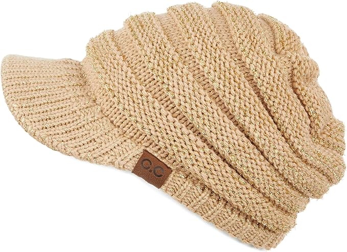 C.C Hatsandscarf Exclusives Women's Ribbed Knit Hat with Brim (YJ-131)(YJ-2023)