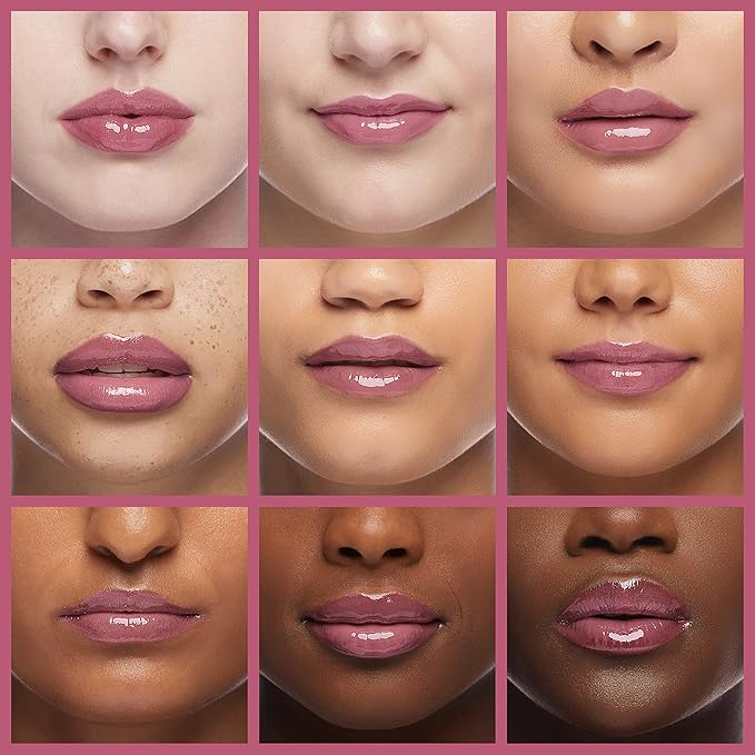 Nicole Miller Lip Gloss Collection Shimmery Glosses for Women and Girls Long Lasting Color Set with Rich Varied Colors, Pink Shimmer, 10 Count (Pack of 1)