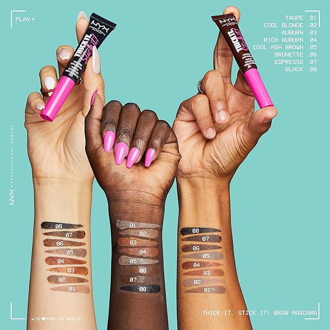 NYX PROFESSIONAL MAKEUP Thick It Stick It Thickening Brow Mascara, Eyebrow Gel - Rich Auburn
