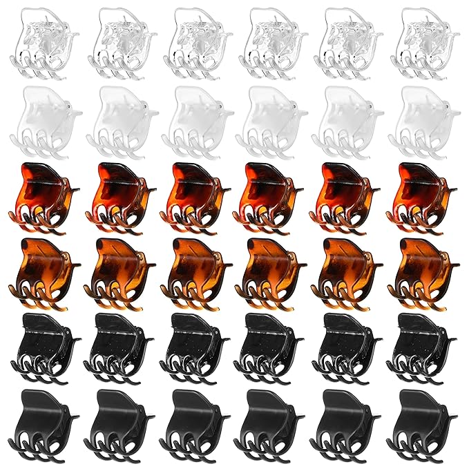 36pc Small Claw Clips, Value Pack Of Durable Hair Clips - 1" Inch Small Hair Clips for All Hair Types, Professional Quality Hair Accessories, Styling Sectioning for Women
