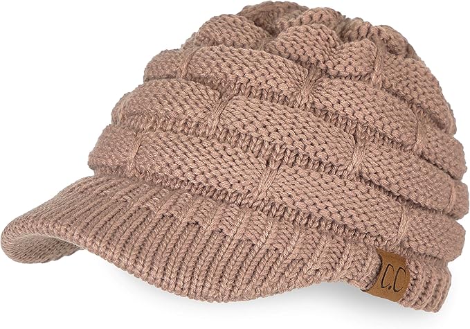 C.C Hatsandscarf Exclusives Women's Ribbed Knit Hat with Brim (YJ-131)(YJ-2023)