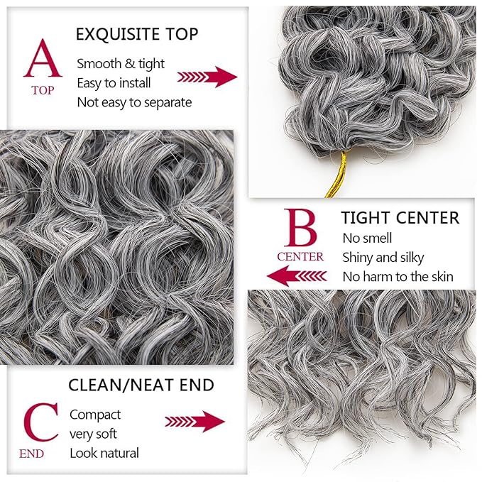 8 Packs Curly Crochet Hair GoGo Curl Crochet hair for Women Deep Wave Braiding hair,Synthetic Bohemian Crochet Braid Water Wave Crochet hair Extensions (51#, 12inch)