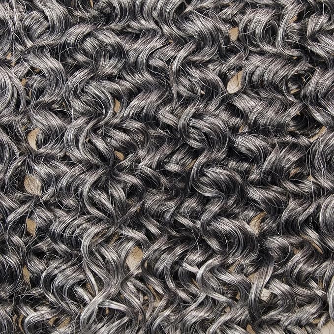 8 Packs Curly Crochet Hair GoGo Curl Crochet hair for Black Women Deep Wave Braiding hair,Synthetic Bohemian Crochet Braid Water Wave Crochet hair Extensions(Tgrey, 18inch)
