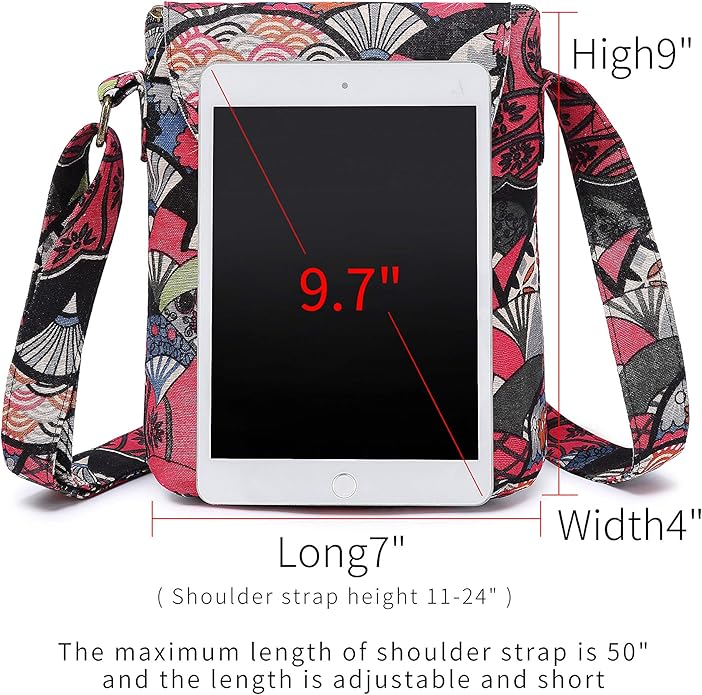 OPQRSTU Women's Retro Small Size Canvas Shoulder Bag Hippie Boho Crossbody Handbag