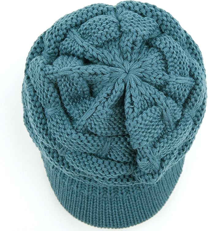 C.C Hatsandscarf Exclusives Women's Ribbed Knit Hat with Brim (YJ-131)(YJ-2023)