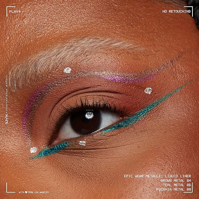 NYX PROFESSIONAL MAKEUP Epic Wear Metallic Liquid Liner, Long-Lasting Waterproof Eyeliner - Teal Metal
