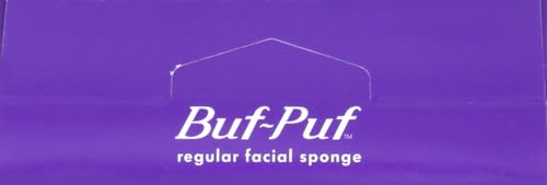 Buf-Puf Regular Facial Sponge, Dermatologist Developed, Removes Deep Down Dirt & Makeup that Causes Breakouts and Blackheads, Reusable, Exfoliating, White, 1 Count (Pack of 2)