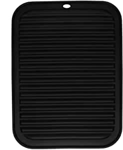 Oversize 15.7" x 11.8" Heat Resistant Mat, Portable Travel Silicone Heat Mat for Curling Irons, Flat Irons, Hair Straightener and Hot Hair Styling Tools, Hot Iron Holster, Vanity Pad with Ties Black
