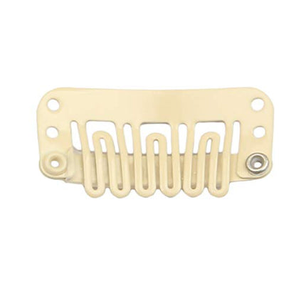 20pcs Hair Extension Clips U-Shaped 6-Teeth 3.2cm Stainless Snap Clips for Wigs, Hair Extensions, Hairpieces,T oupee (Beige)