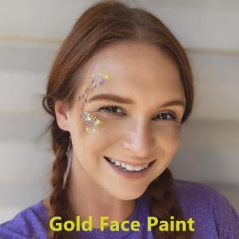 Go Ho White Silver and Gold Face Body Glitter Gel,Holographic Long Lasting Chunky Sequins Glitter Makeup for Singer Concerts,Parties,Performances,Stages,Festival Rave Accessories