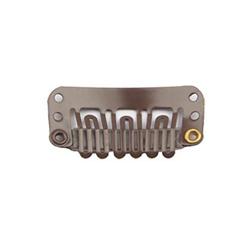 20 Pcs Stainless Steel U-Shape Snap Clips for Wigs, Hair Extensions, Hairpieces - Wig Accessories (Dark Brown)