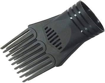 1Pc Black Universal Hair Dryer Comb Attachment for Straightening and Detangling - Nozzle Plastic Hairdressing Salon Blow Comb for Curly, Natural Hair - Styling Tools and Appliances