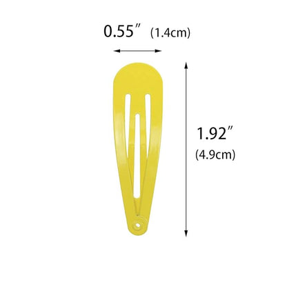 40 Counts Yellow Color Metal Snap Hair Clips 2 Inch Barrettes for Women Accessories