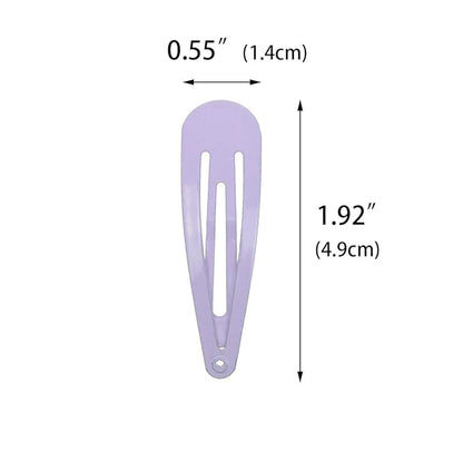 40 Counts Colorful Metal Snap Hair Clips 2 Inch Barrettes for Women Accessories (light purple)