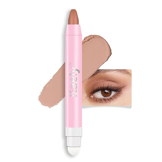 2-in-1 Cream Eyeshadow & Highlighter Stick, Waterproof Brown Matte Eye Shadow Pencil for Women, Long-Lasting Pigmented Makeup, sombras para ojos 26