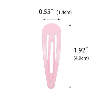 40 Counts Pink Color Metal Snap Hair Clips 2 Inch Barrettes for Women Accessories