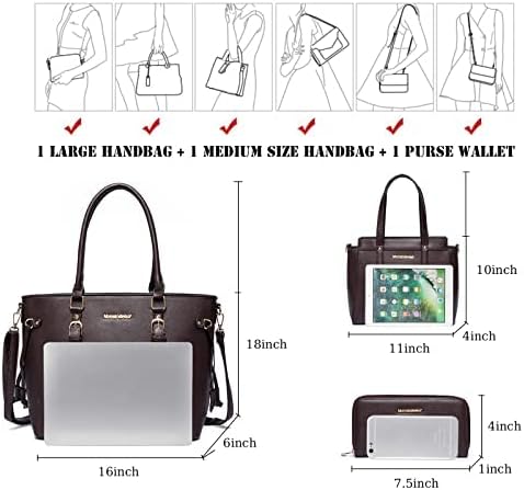 Montana West 3PCS Purses for Women Tote Bag and Wallet Set Shoulder Satchel Handbags